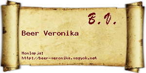 Beer Veronika névjegykártya